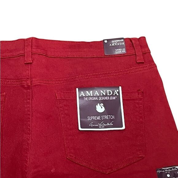 Gloria Vanderbilt Red Amanda Supreme Stretch Jeans, Size 16, NWT - Picture 3 of 12